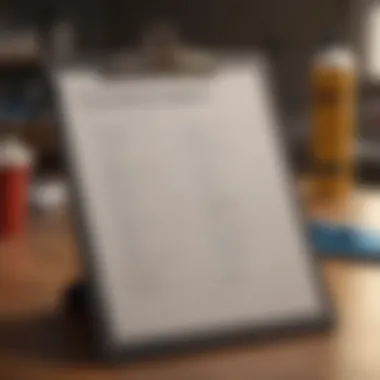 Comprehensive Cleaning Checklist A well-structured cleaning checklist on a clipboard