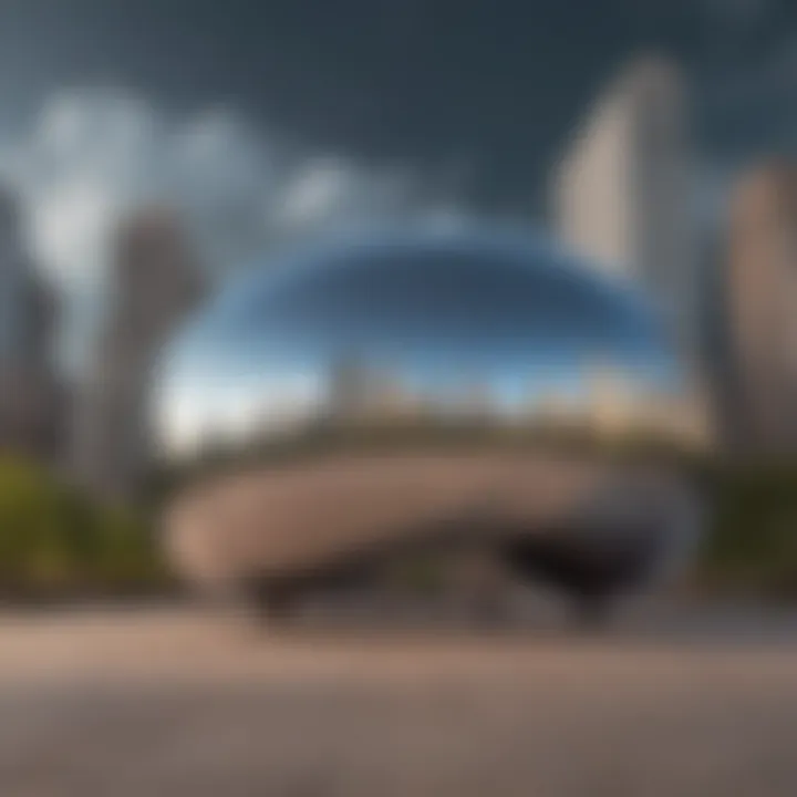 The iconic Cloud Gate sculpture in Millennium Park.