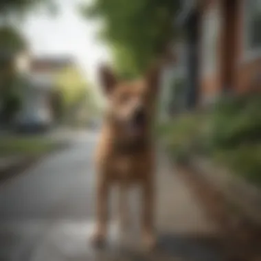 Dog enjoying a walk in a Seattle neighborhood