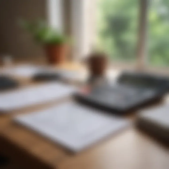 Calculator and financial documents on a desk