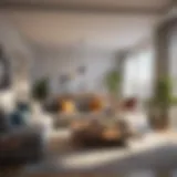 Interior view of a well-staged cooperative apartment showcasing modern decor