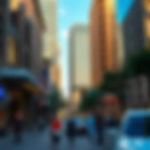 Vibrant streets of Downtown Dallas showcasing urban life