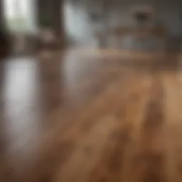Pristine laminate wood floor showcasing its shine and texture