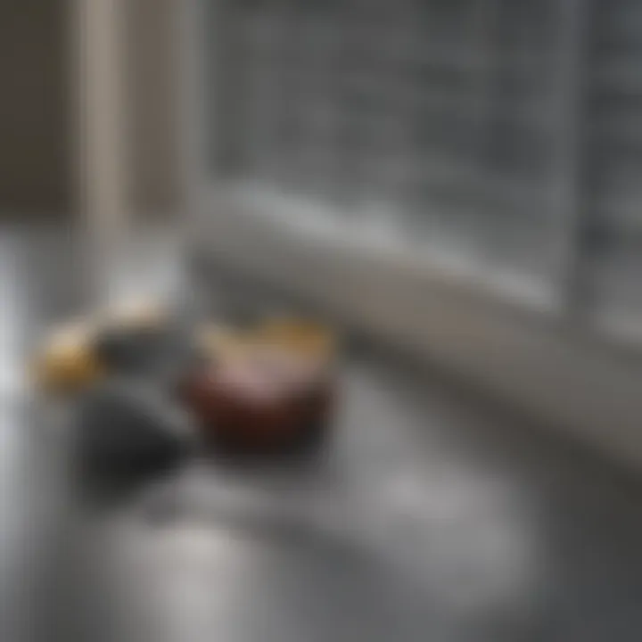 A well-organized cleaning kit specifically for aluminum blind maintenance.