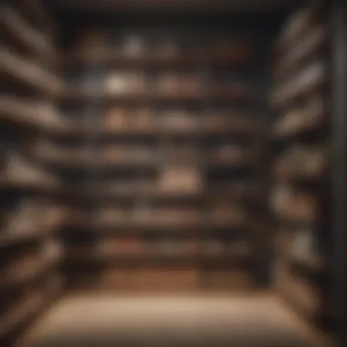 Organized closet with neatly arranged shelves and boxes