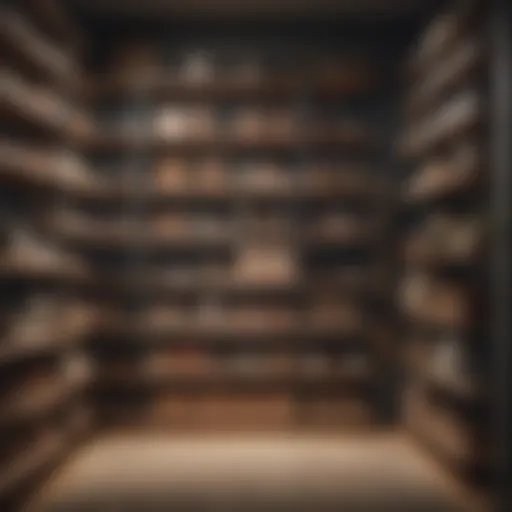 Organized closet with neatly arranged shelves and boxes
