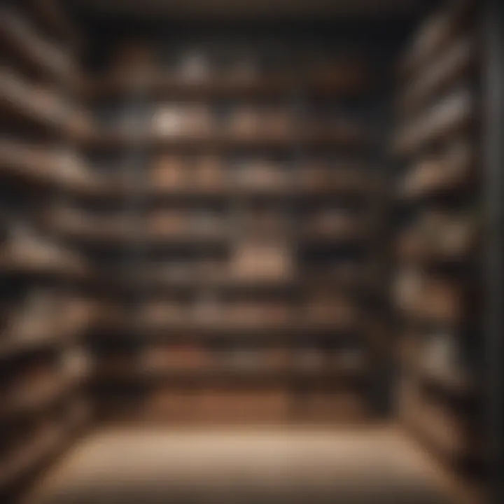 Organized closet with neatly arranged shelves and boxes