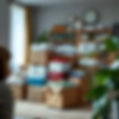 Organized packing supplies ready for use