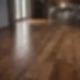 Shiny laminate wood floor after polishing