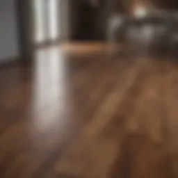 Shiny laminate wood floor after polishing