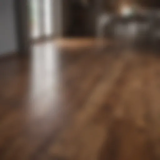 Shiny laminate wood floor after polishing