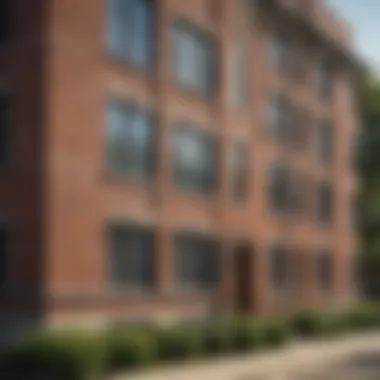Charming brick apartment buildings reflecting architectural diversity in Portage Park