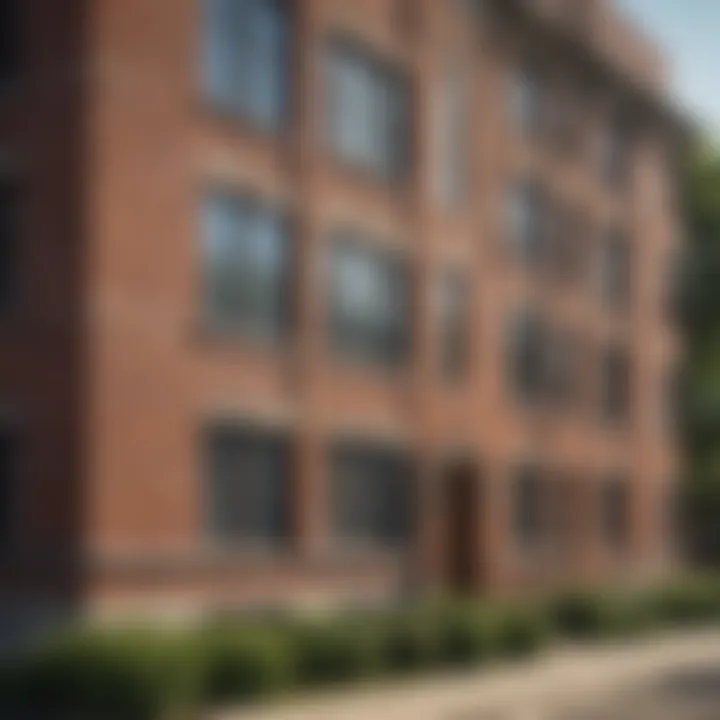 Charming brick apartment buildings reflecting architectural diversity in Portage Park