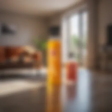 Safe application of disinfectant cleaner in a living room