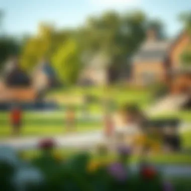 A vibrant community park in Philadelphia with families enjoying outdoor activities