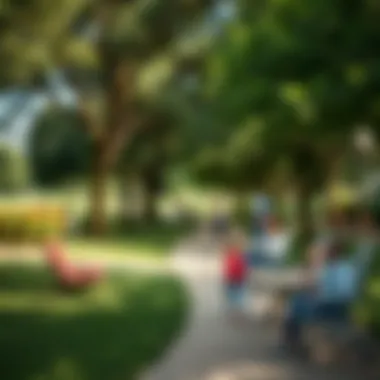 Family-Friendly Park in Dallas A serene neighborhood park with families enjoying the outdoors