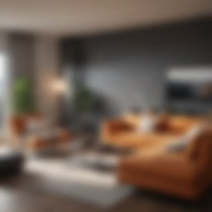 A cozy living room in a modern condo