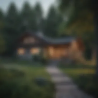 Serene Suburban House Surrounded by Trees A serene suburban house surrounded by trees