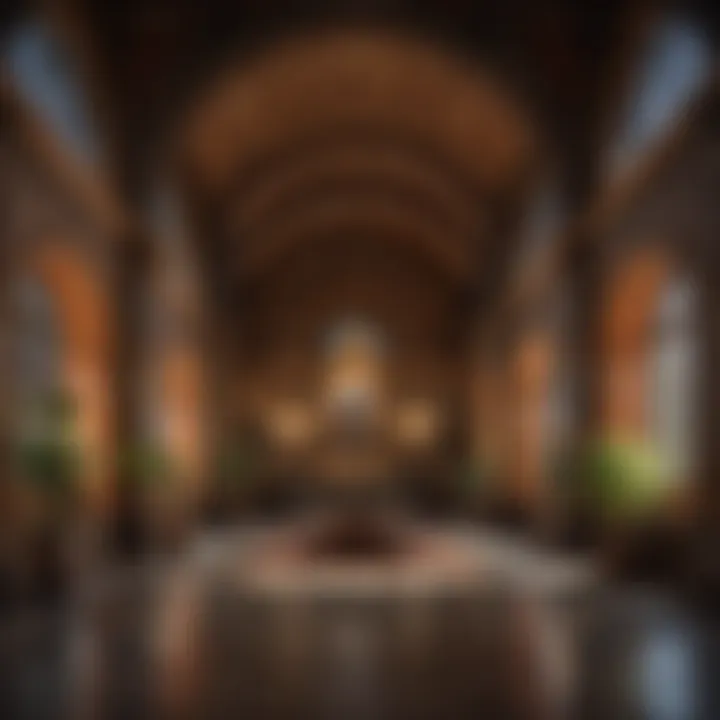 Interior gallery of the Smithsonian Institution Building filled with historical exhibits