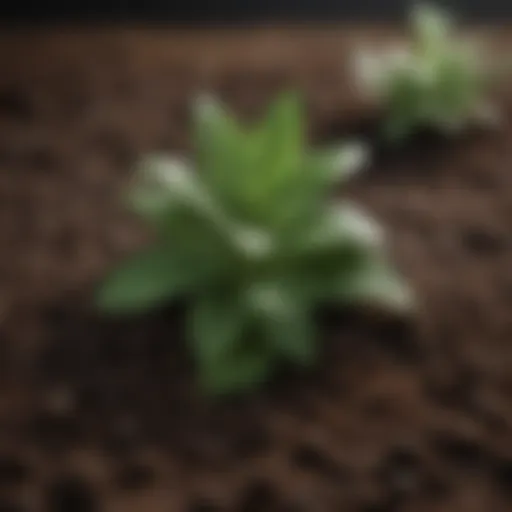 Close-up of rich, dark potting soil ideal for herbs