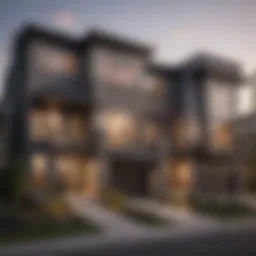 Exterior view of St. George Place Townhomes showcasing modern architecture