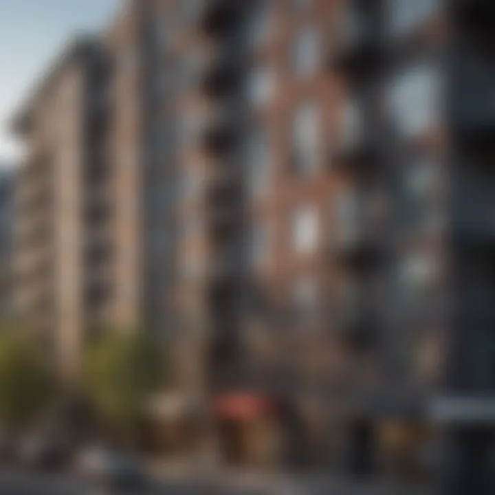 Panoramic view of the St. James Apartments within Seattle's urban landscape