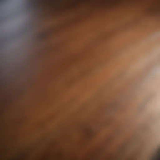 Close-up of wood grain highlighting staining technique