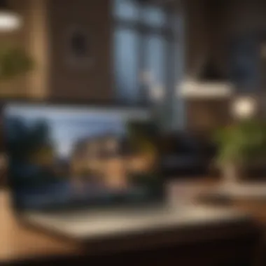 Utilizing Technology for Market Analysis A person using a laptop to analyze real estate data