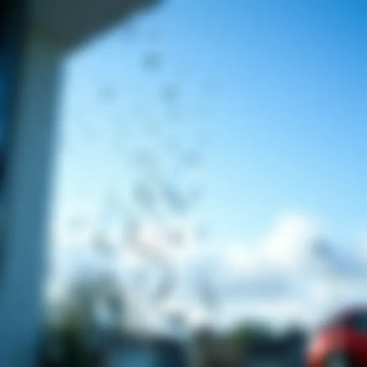 Close-up of window surface demonstrating the impact of cleaning solutions