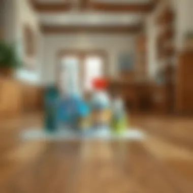 Cleaning Products for Wood Floors Cleaning products for wood floors displayed