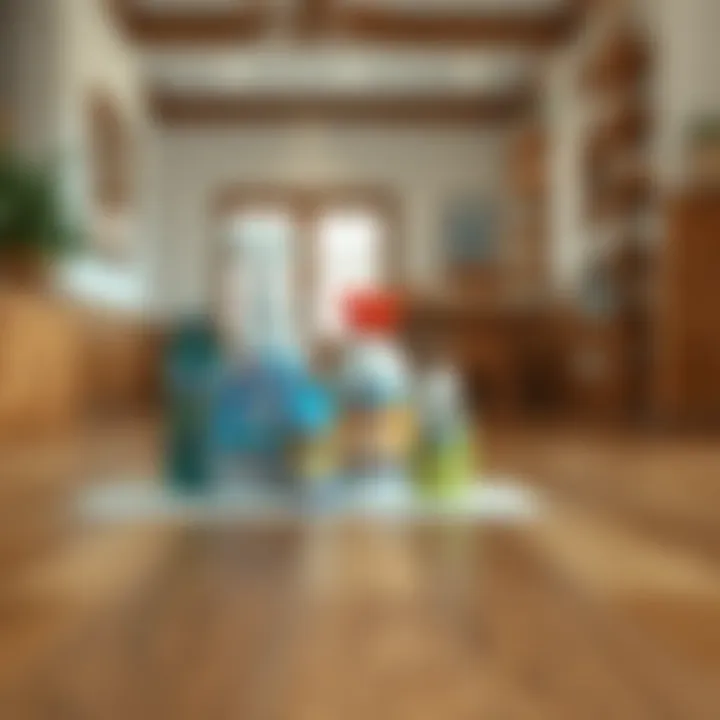 Cleaning Products for Wood Floors Cleaning products for wood floors displayed