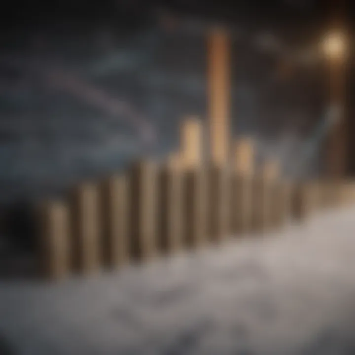 Financial charts depicting income growth
