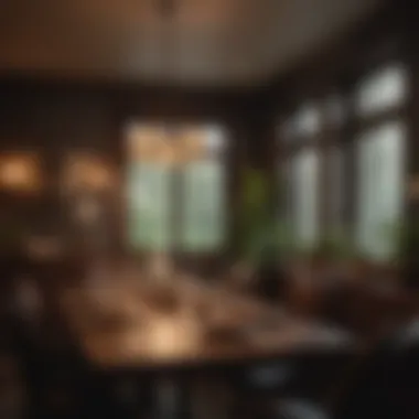 A cozy dinner scene with ambient lighting and tasteful decor