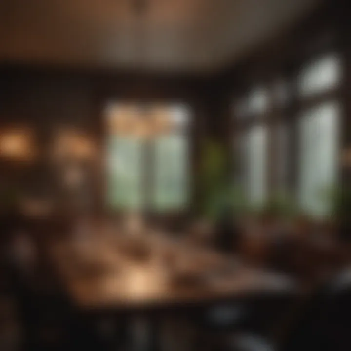 A cozy dinner scene with ambient lighting and tasteful decor