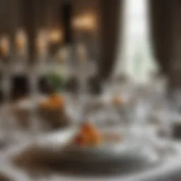 Elegant table setting with fine china and crystal glassware