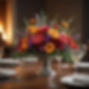 Seasonal Flower Centerpiece Stylish table centerpiece featuring seasonal flowers