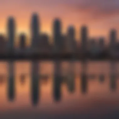 San Diego Skyline at Sunset A panoramic view of San Diego skyline at sunset