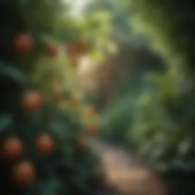 Lush Fruit Plants Lush fruit plants thriving in compact garden