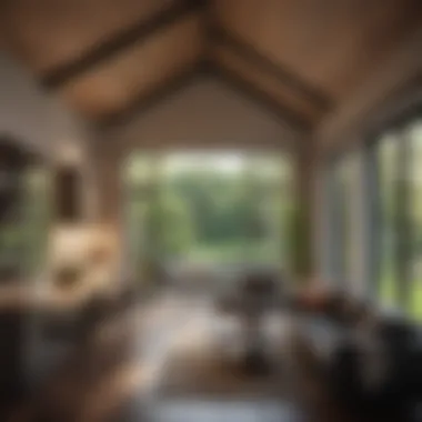 Interior design of a cottage reflecting contemporary aesthetics and comfort
