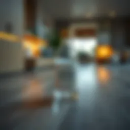 Bottle of vinegar on a laminate floor