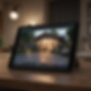 Showcasing Properties Digitally A modern rental property displayed on a tablet screen