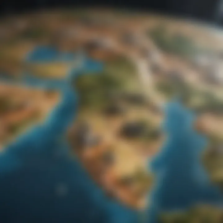Global map illustrating sustainable development goals
