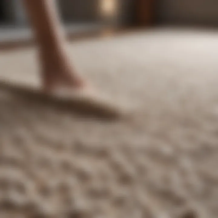 Cotton rug undergoing a gentle cleaning process