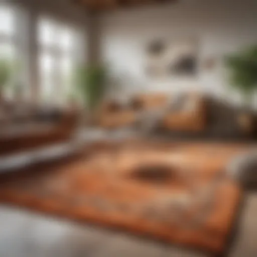 Luxurious natural fiber rug in a bright living room