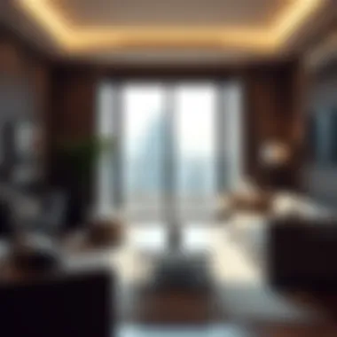 Spotlight on a luxurious one-bedroom apartment interior