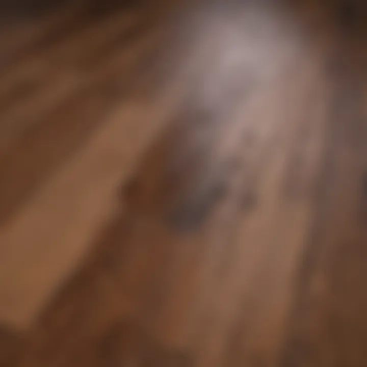 Close-up of stain removal on hardwood floors