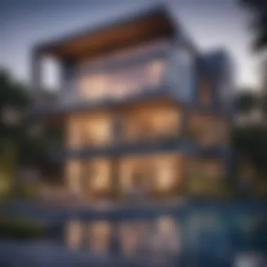 Contemporary Architectural Design of a Two-Story Residence Modern exterior view of a two-story apartment with innovative architecture