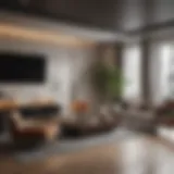 Stylish modern apartment interior showcasing luxury amenities