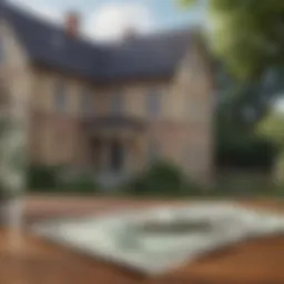 An illustration of cash being counted with a house in the background