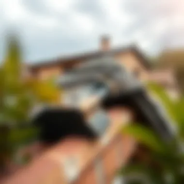 Close-up of a roof inspection